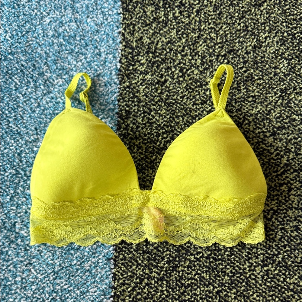 Victoria's Secret Vibrant Yellow Lace Bralette